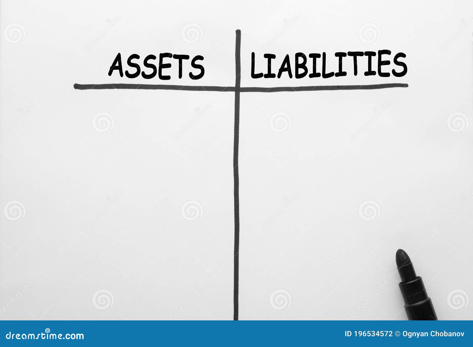 Assets Liabilities Balance stock photo. Image of fixed - 196534572