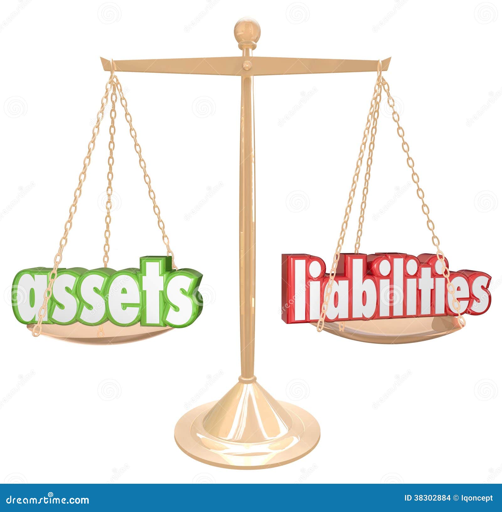 assets vs liabilities words scale comparing value wealth account