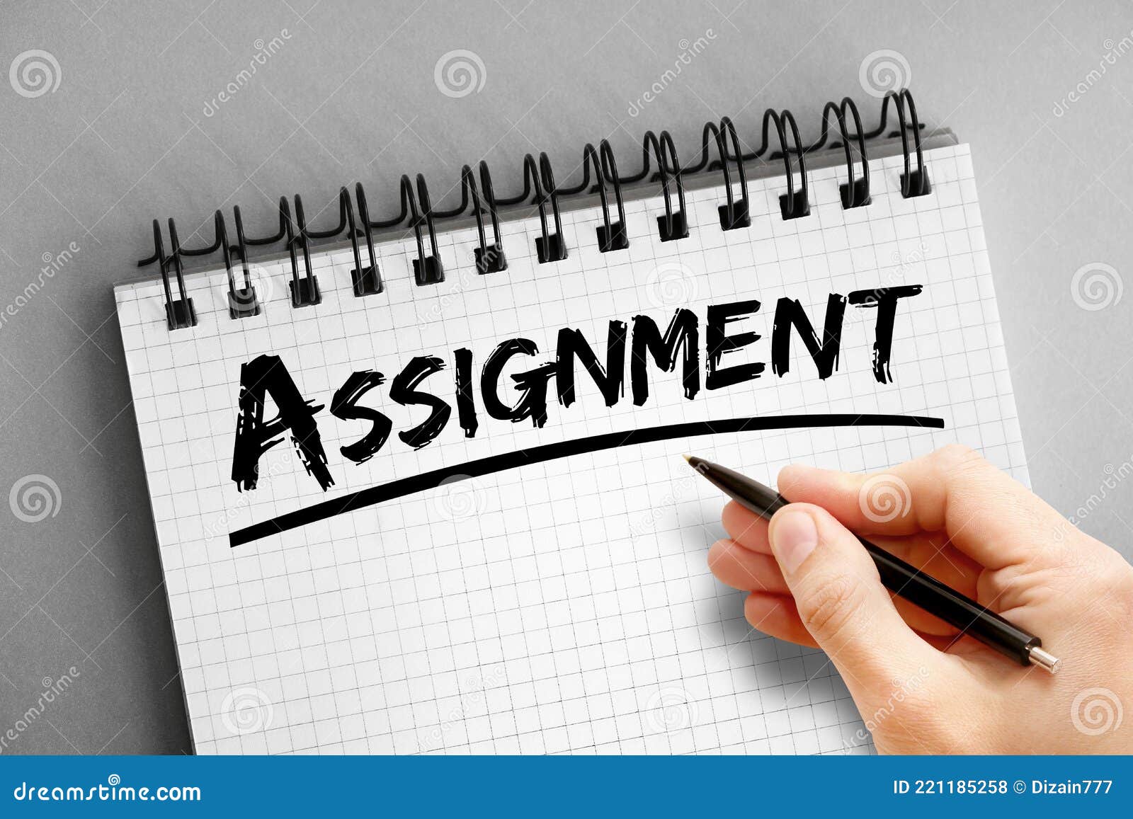 Assignment Text on Notepad, Concept Background Stock Photo - Image of  background, searching: 221185258