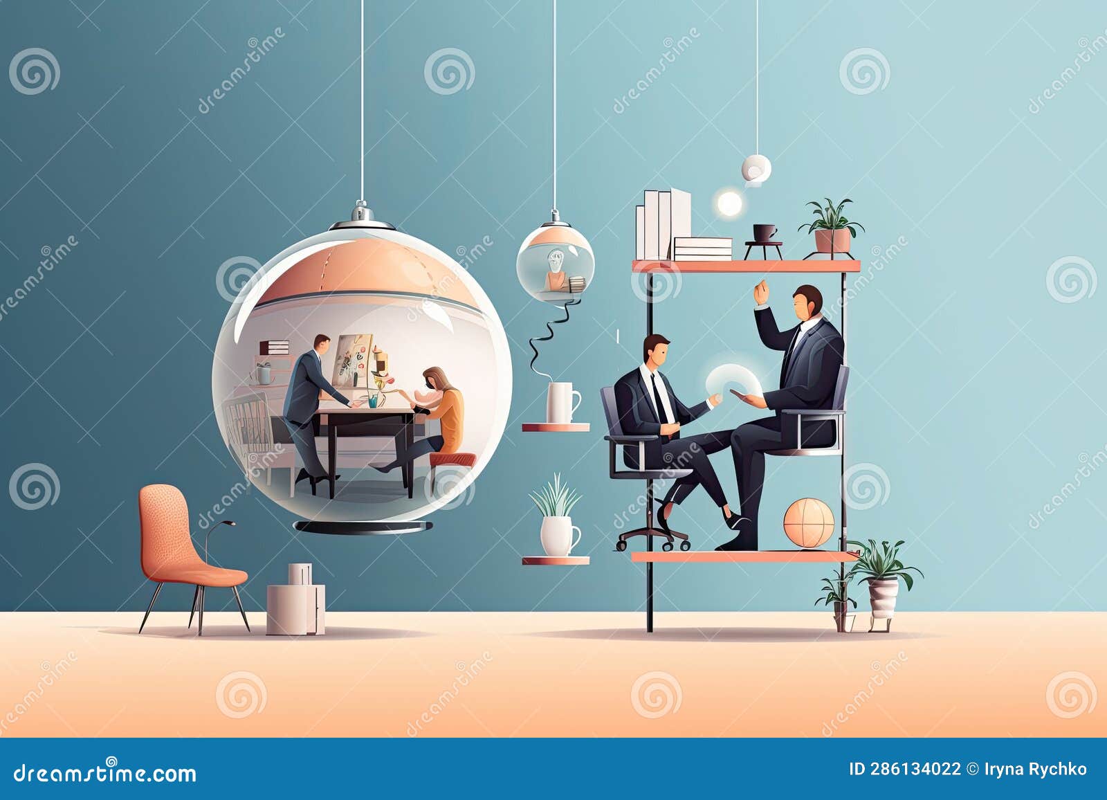 Assistance and Support in Business Sphere. Office Lifestyle, AI