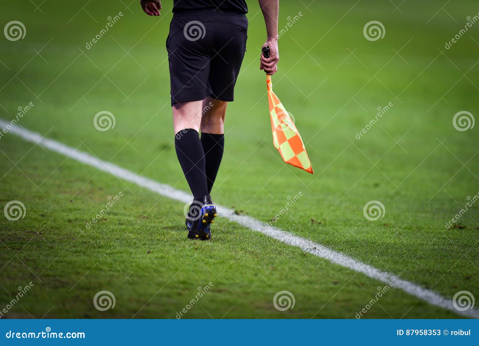 Assistant Referee during Soccer Match Stock Image Image of pitch