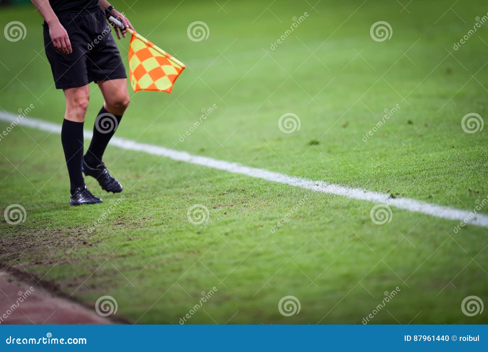 Assistant Referee during Soccer Match Stock Photo - Image of play