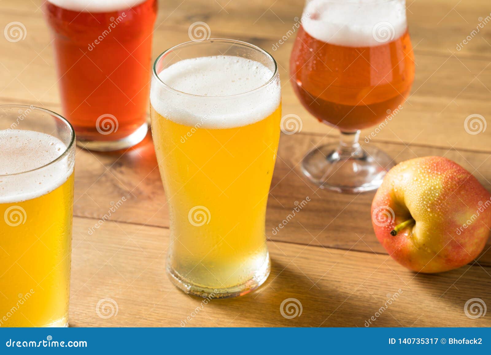 Assorted Alcoholic Hard Cider Flight Stock Image Image of hard