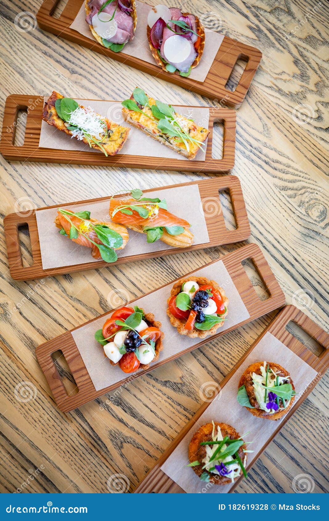 Assorted Appetizers - Smoked Ham, Tartlet, Ecler Stock Photo - Image of