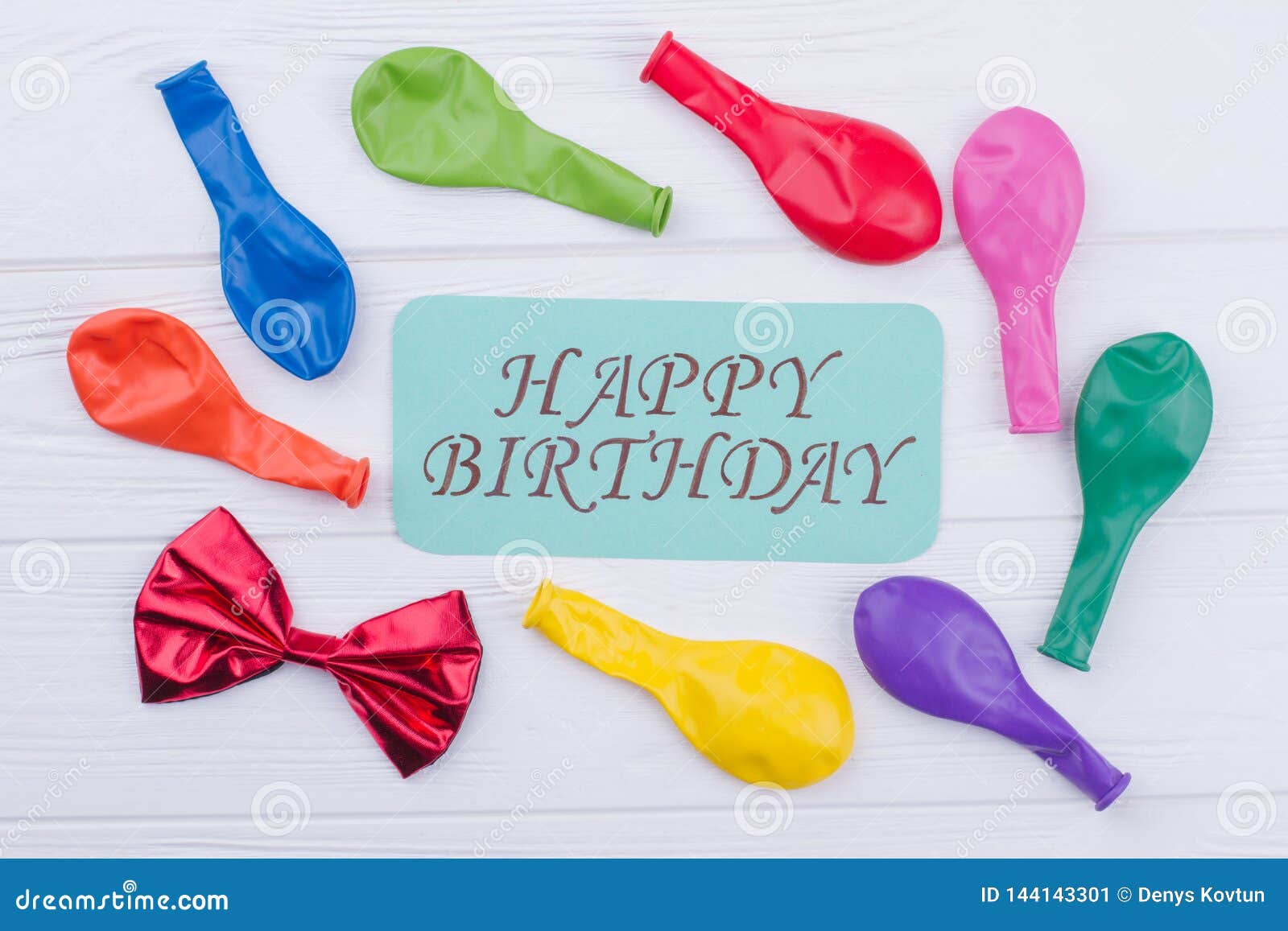 Assorted Balloons And Happy Birthday Card. Royalty-Free Stock Photo ...