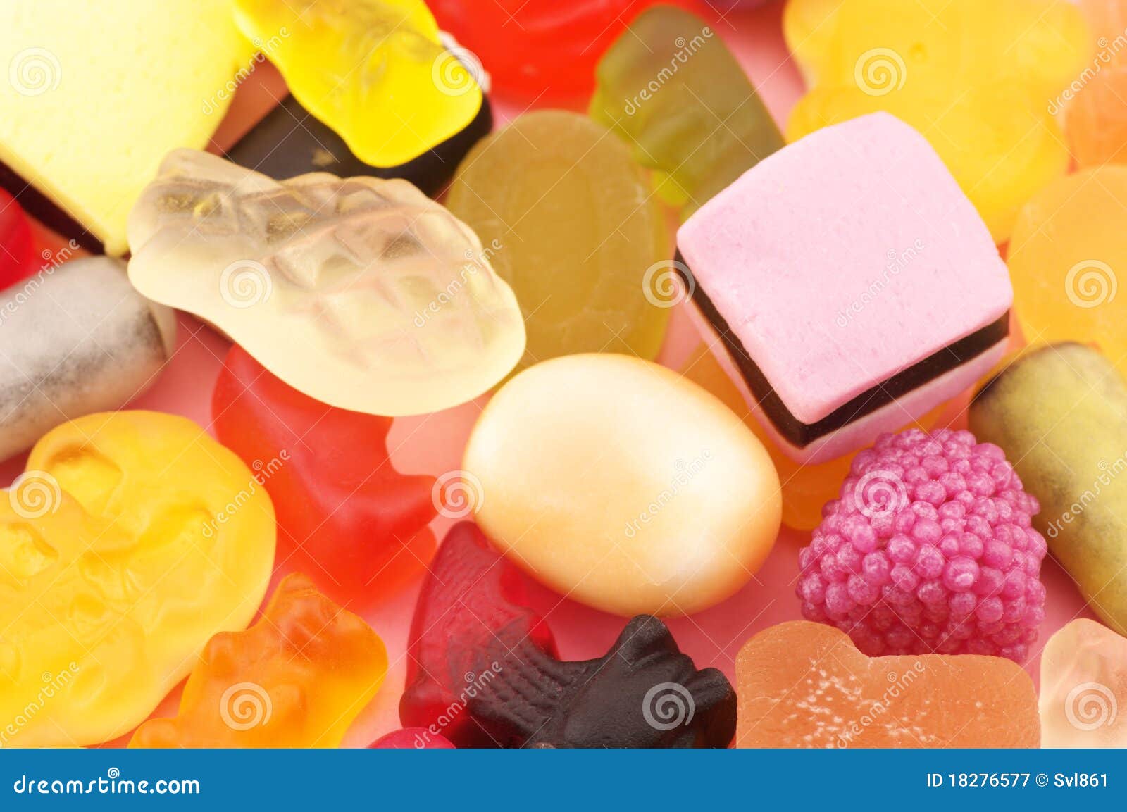 Assorted candy closeup stock image. Image of confection 18276577
