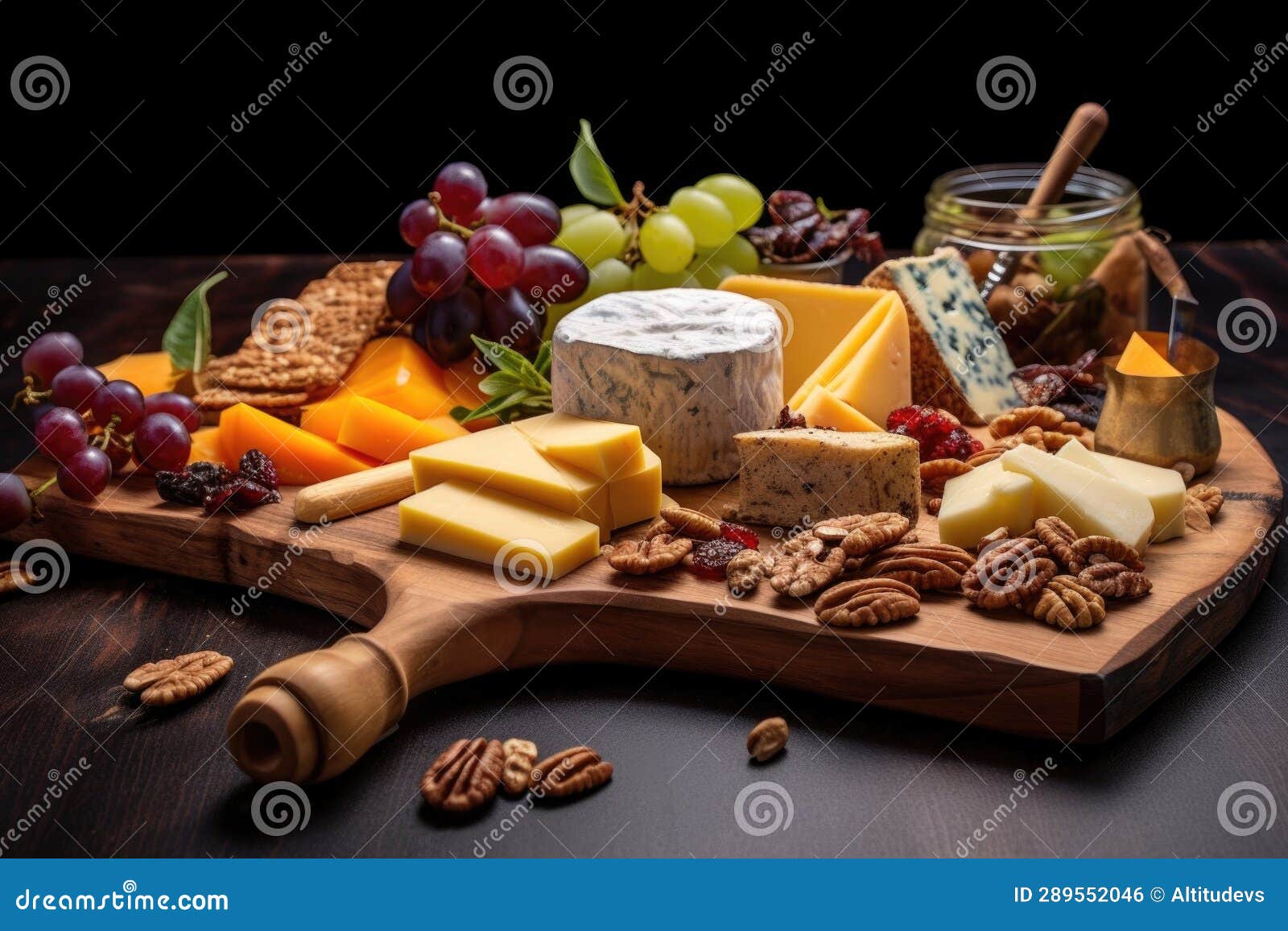 Assorted Cheese Board with Nuts and Dried Fruits Stock Photo Image of