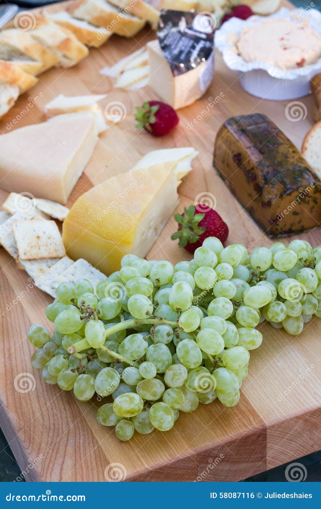 Assorted Cheese Plate Table Whit Fruits Stock Photo Image of cracker