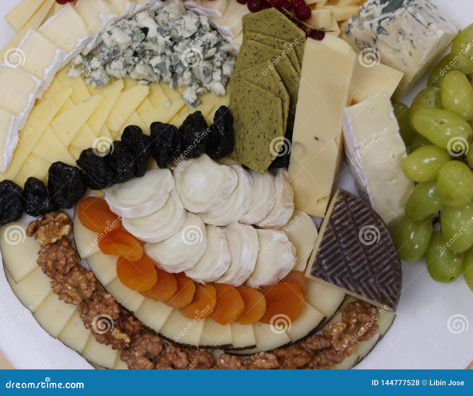 Assorted cheese platter stock photo. Image of charcuterie 144777528