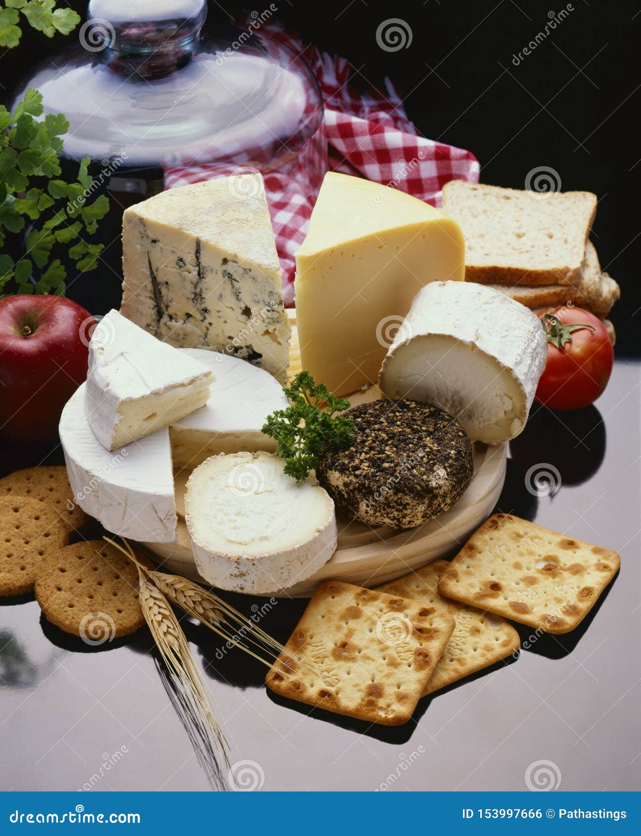Assorted Cheese on a Wooden Board Stock Photo Image of black, eating