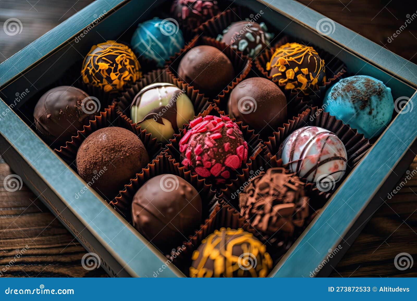 Assorted Chocolate Truffles in Beautiful and Unique Packaging Stock