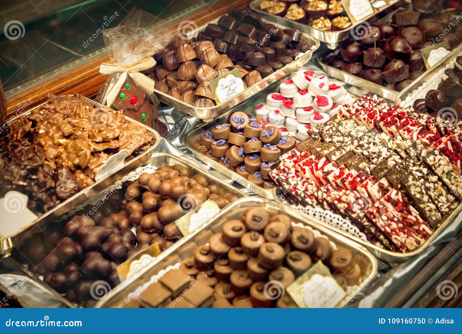 Chocolate Sweets in the Shop Stock Photo Image of food, dessert