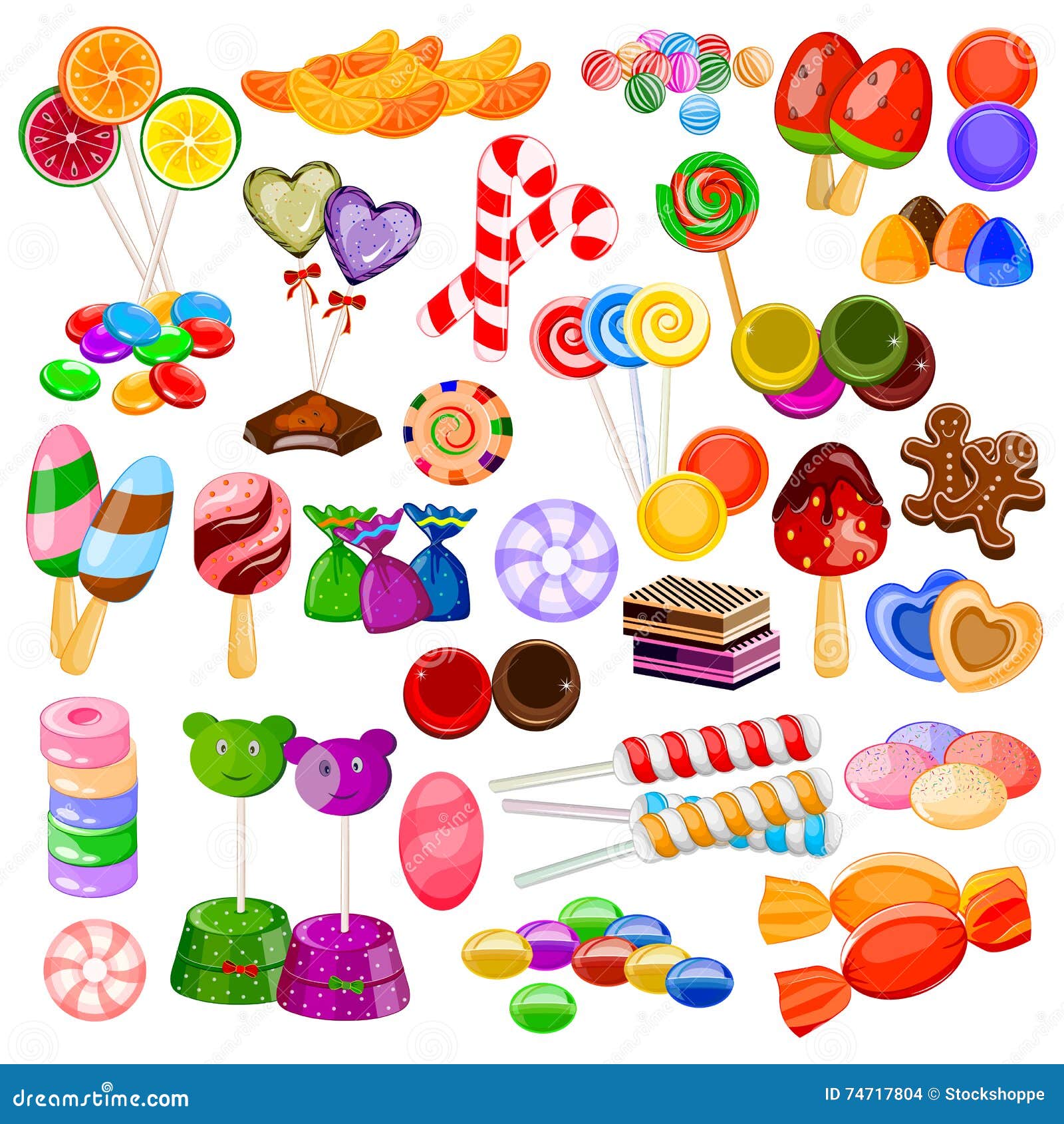 assorted colorful candy collection