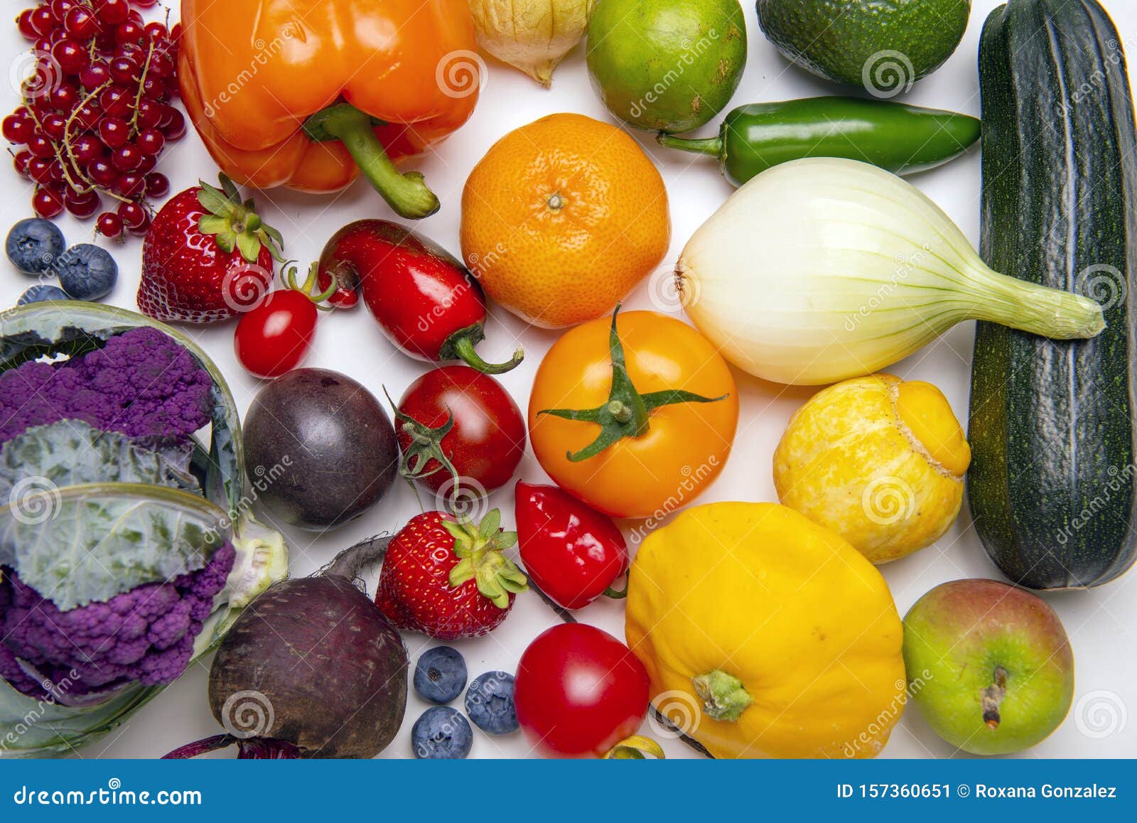 assorted of colorful fresh fruits and vegetables 