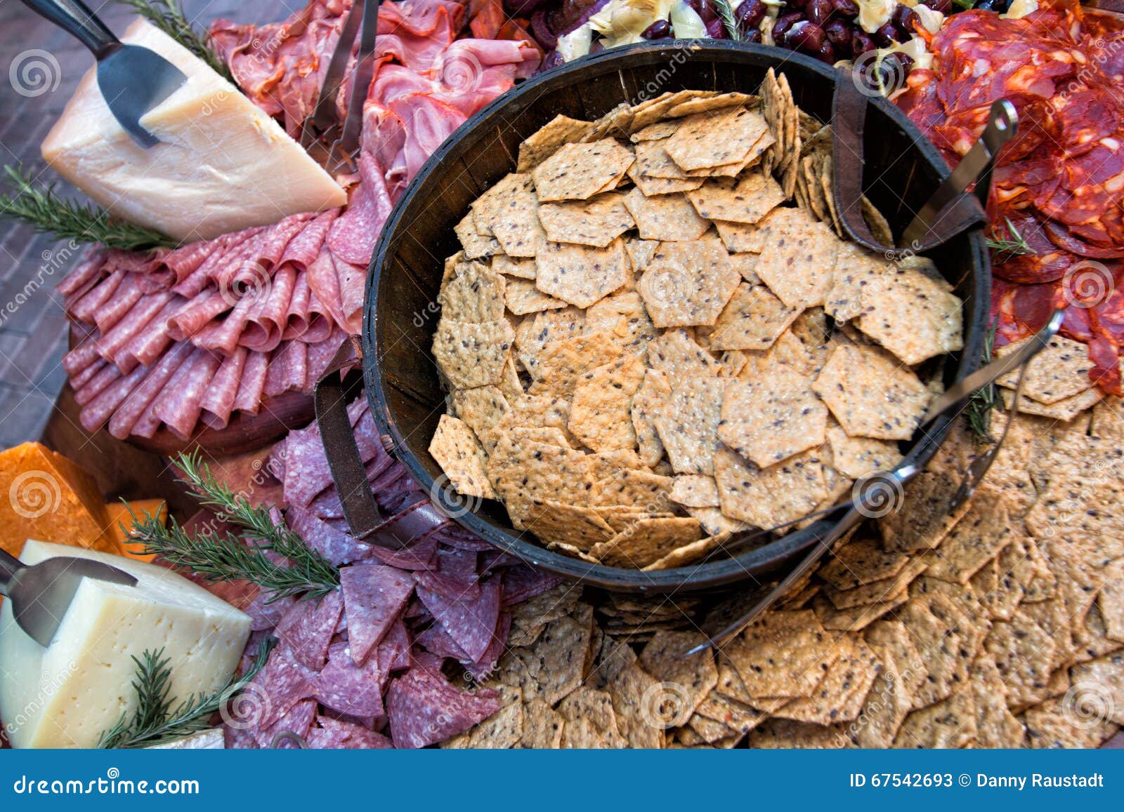 Assorted Crackers, Cheese, and Meats Buffet Stock Image Image of