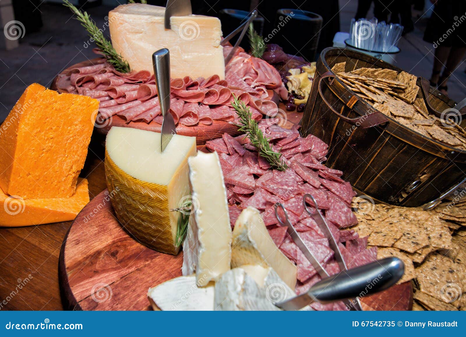 Assorted Crackers, Cheese, and Meats Buffet Stock Image Image of
