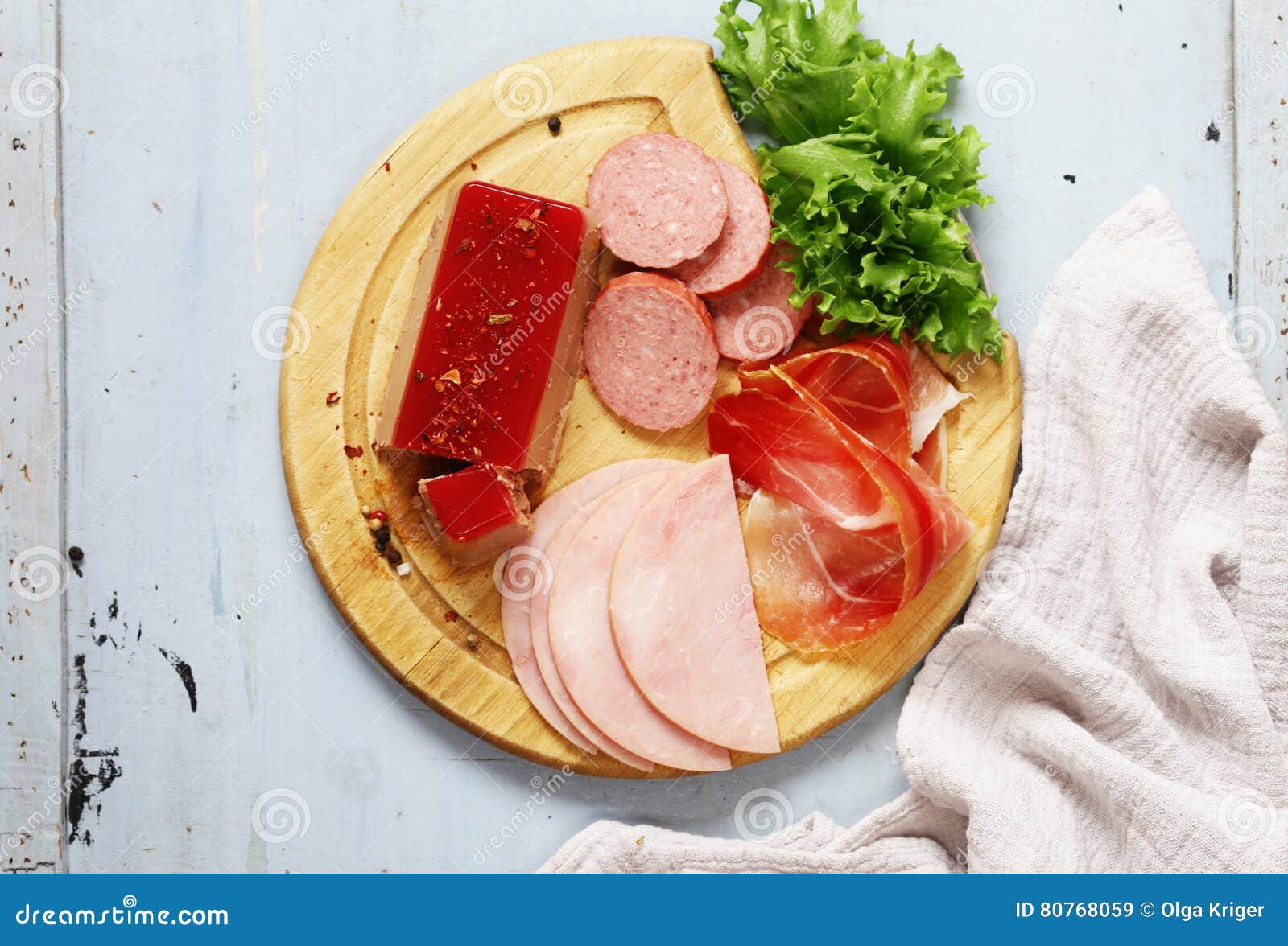 Assorted Deli Meats Ham, Salami, Parma, Prosciutto Stock Image