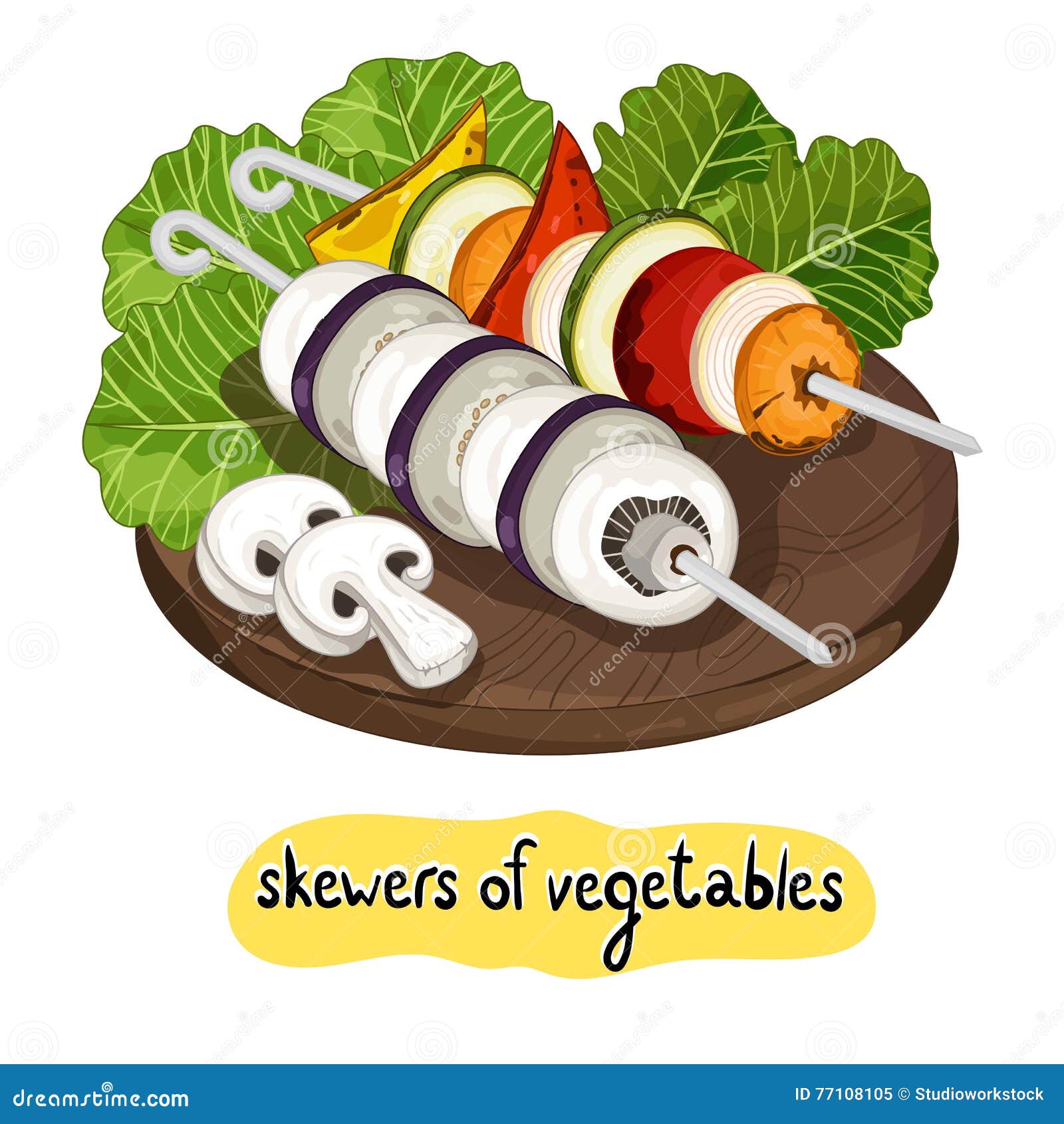 Assorted Delicious Grilled Vegetable Stock Vector Illustration of