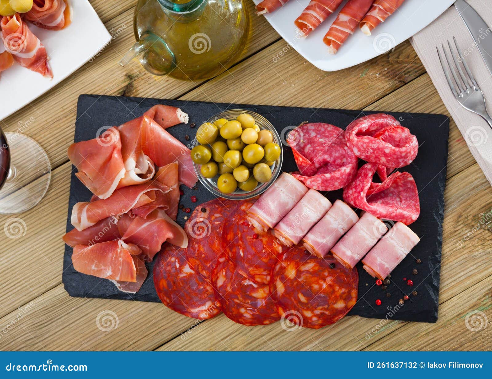 Assorted Different Types of Spanish Sausages Stock Photo Image of