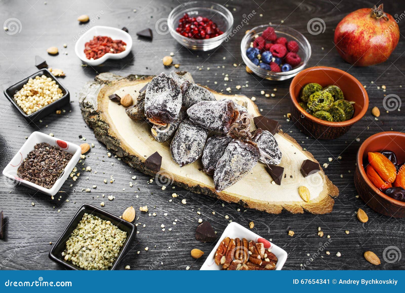 Assorted Dried Fruit on the Board Stock Image Image of blueberries