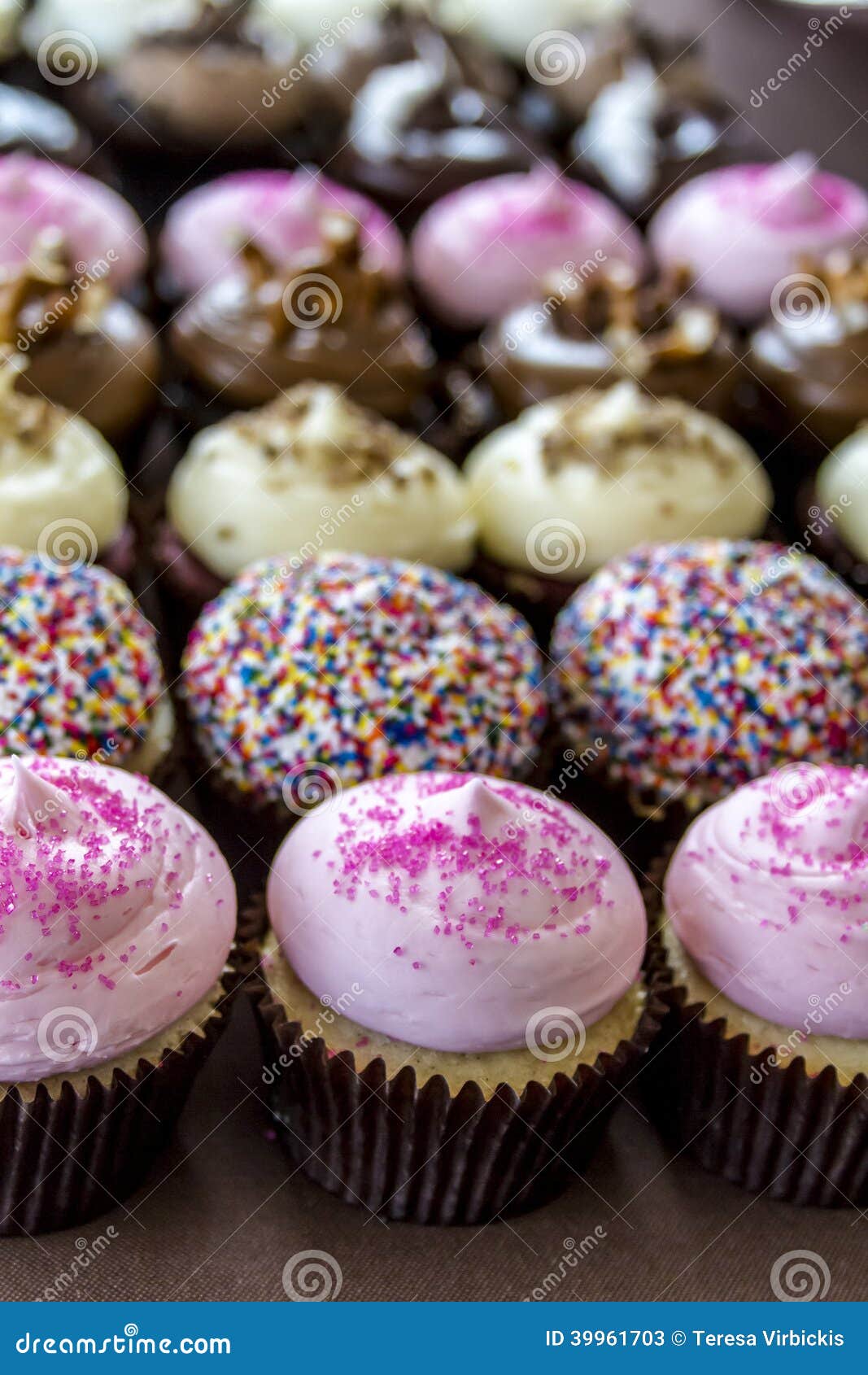 Assorted Flavors of Cupcake on Display Stock Image Image of cake, icing 39961703