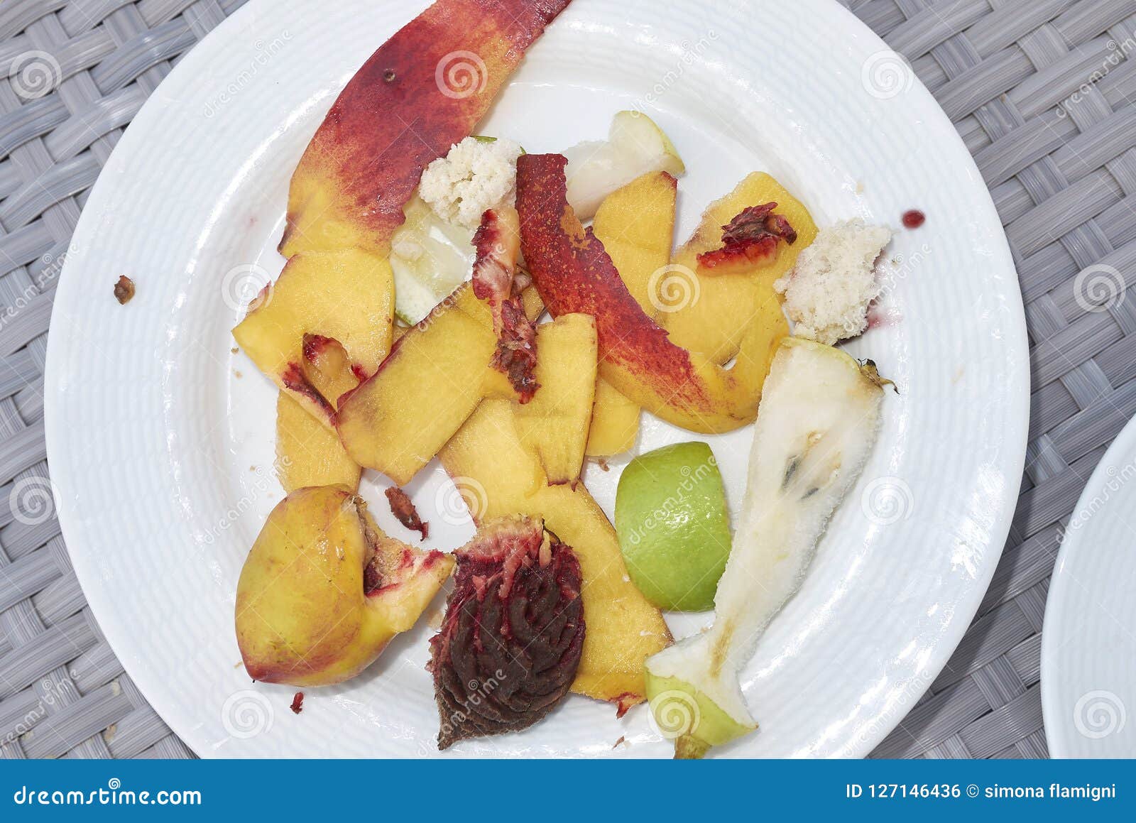Assorted fruits leftovers stock photo. Image of background 127146436