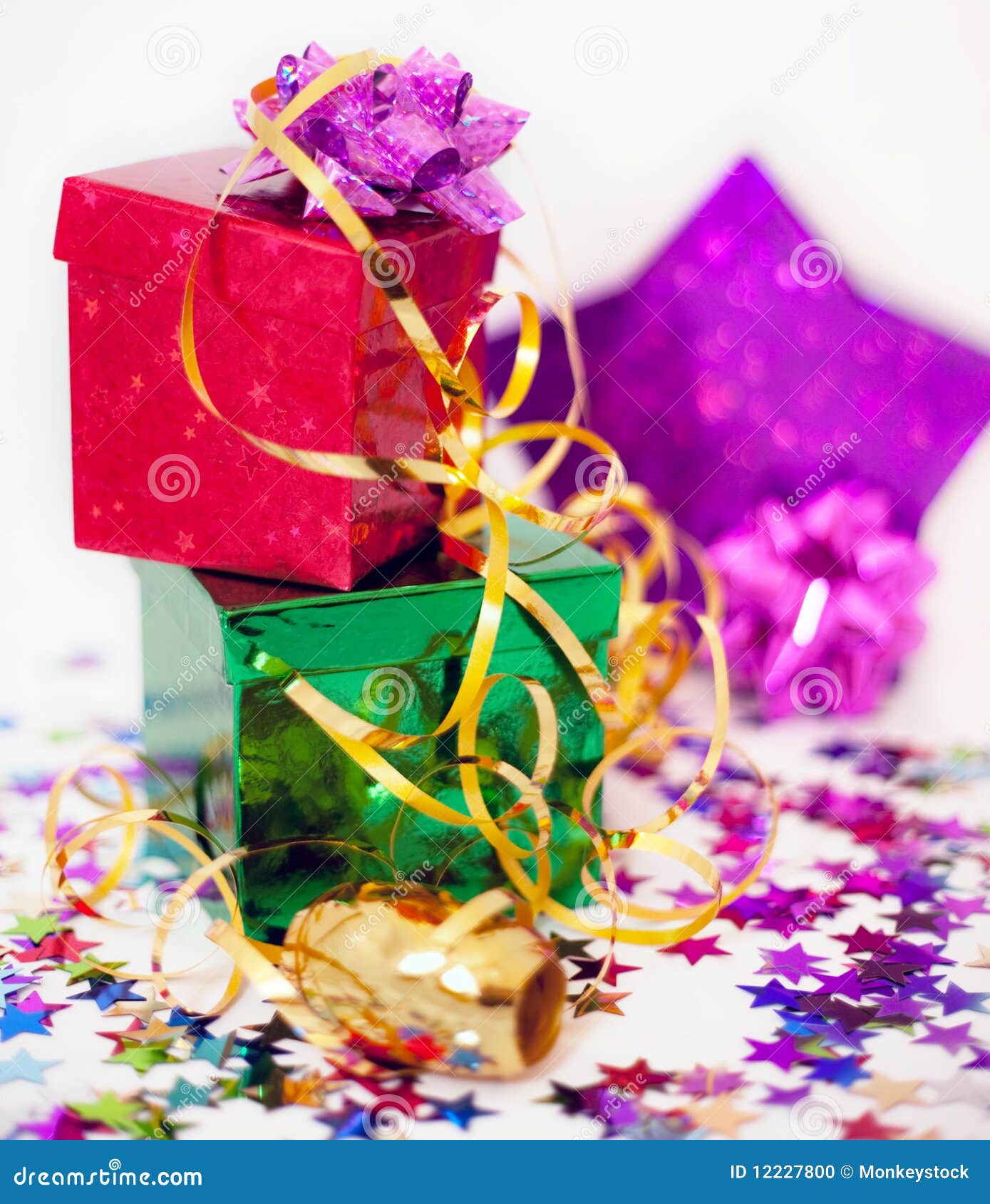 Assorted Gift Boxes and Ribbon Stock Photo - Image of cardboard, pink ...