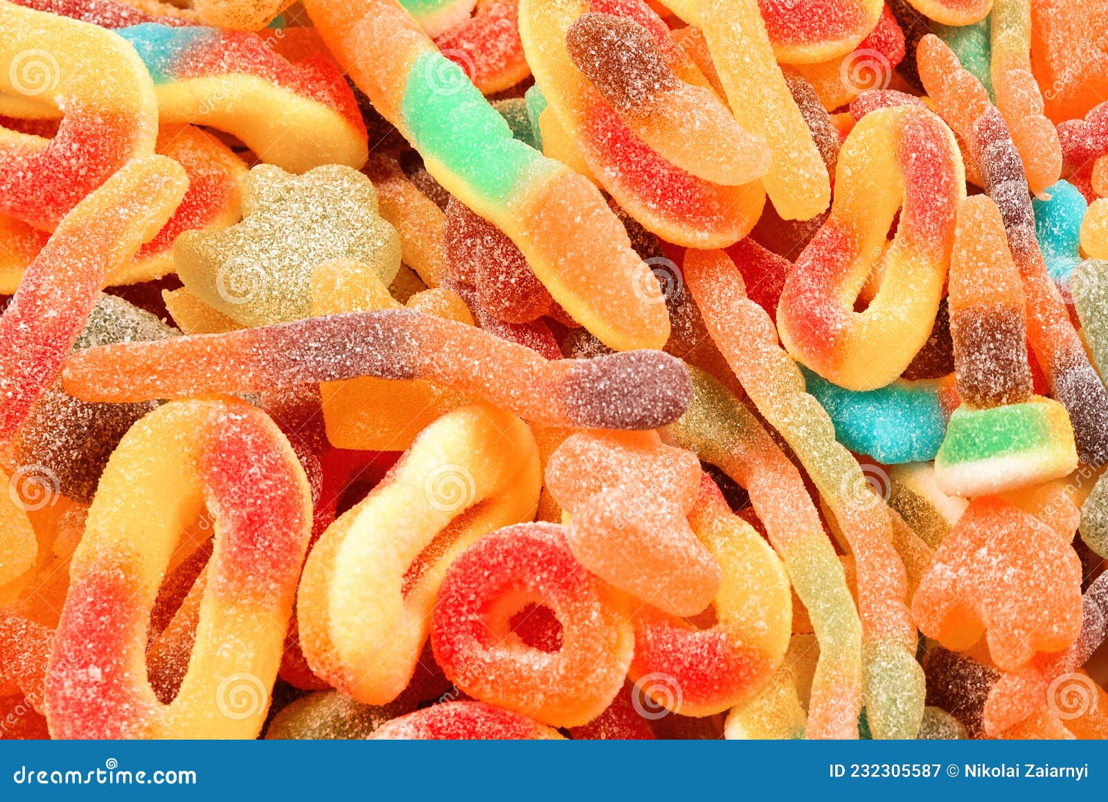 Assorted Gummy Candies. Top View. Jelly Sweets Stock Image Image of