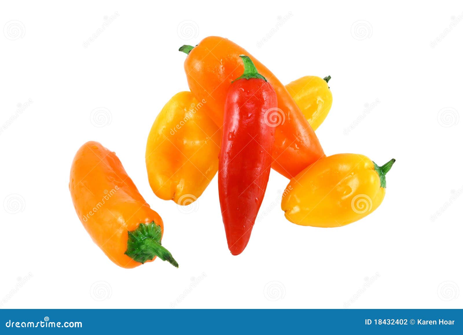 Assorted Miniature Sweet Peppers On A White Backgr Stock Photo Image