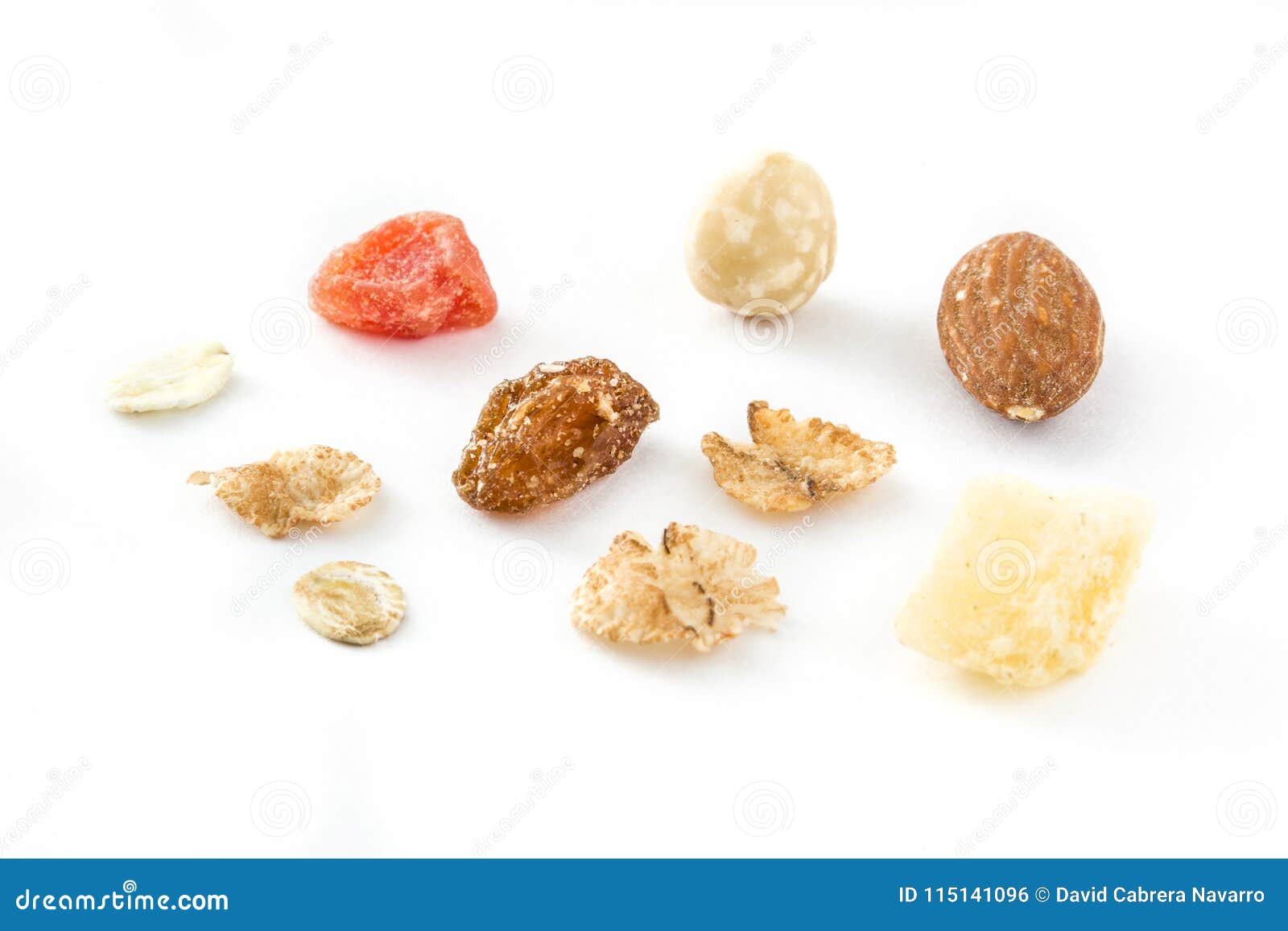 Assorted Muesli and Dried Fruit Isolated Stock Photo Image of protein