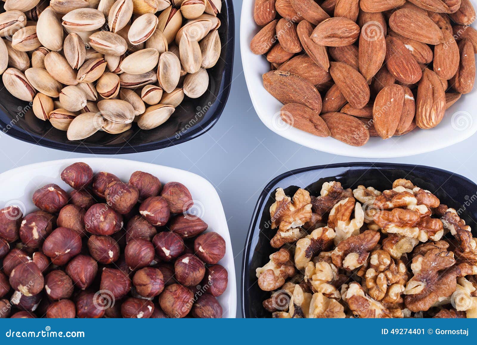Assorted Nuts in Ceramic Bowls Stock Image Image of assortment