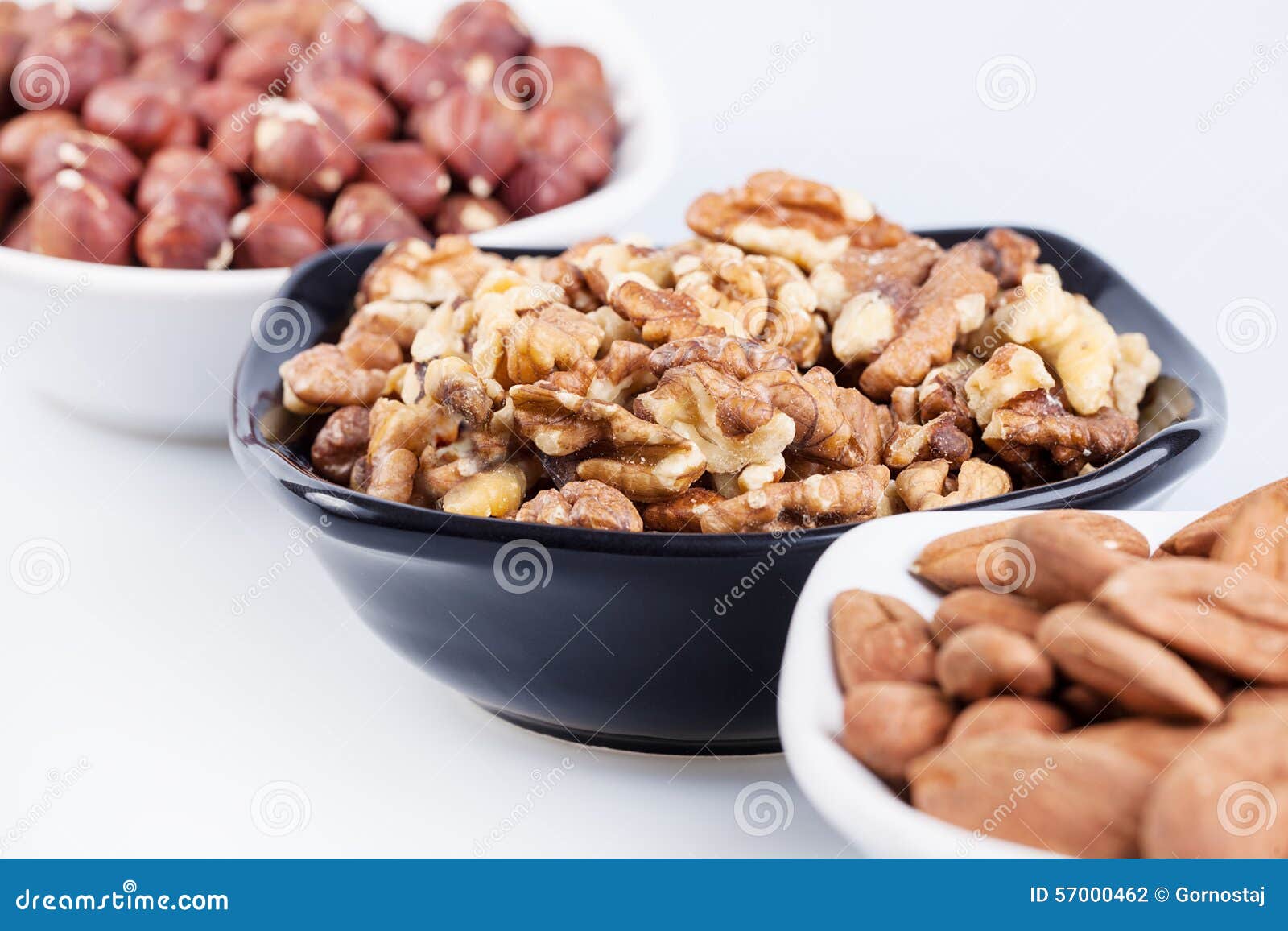 Assorted Nuts in Ceramic Bowls Stock Photo Image of healthy