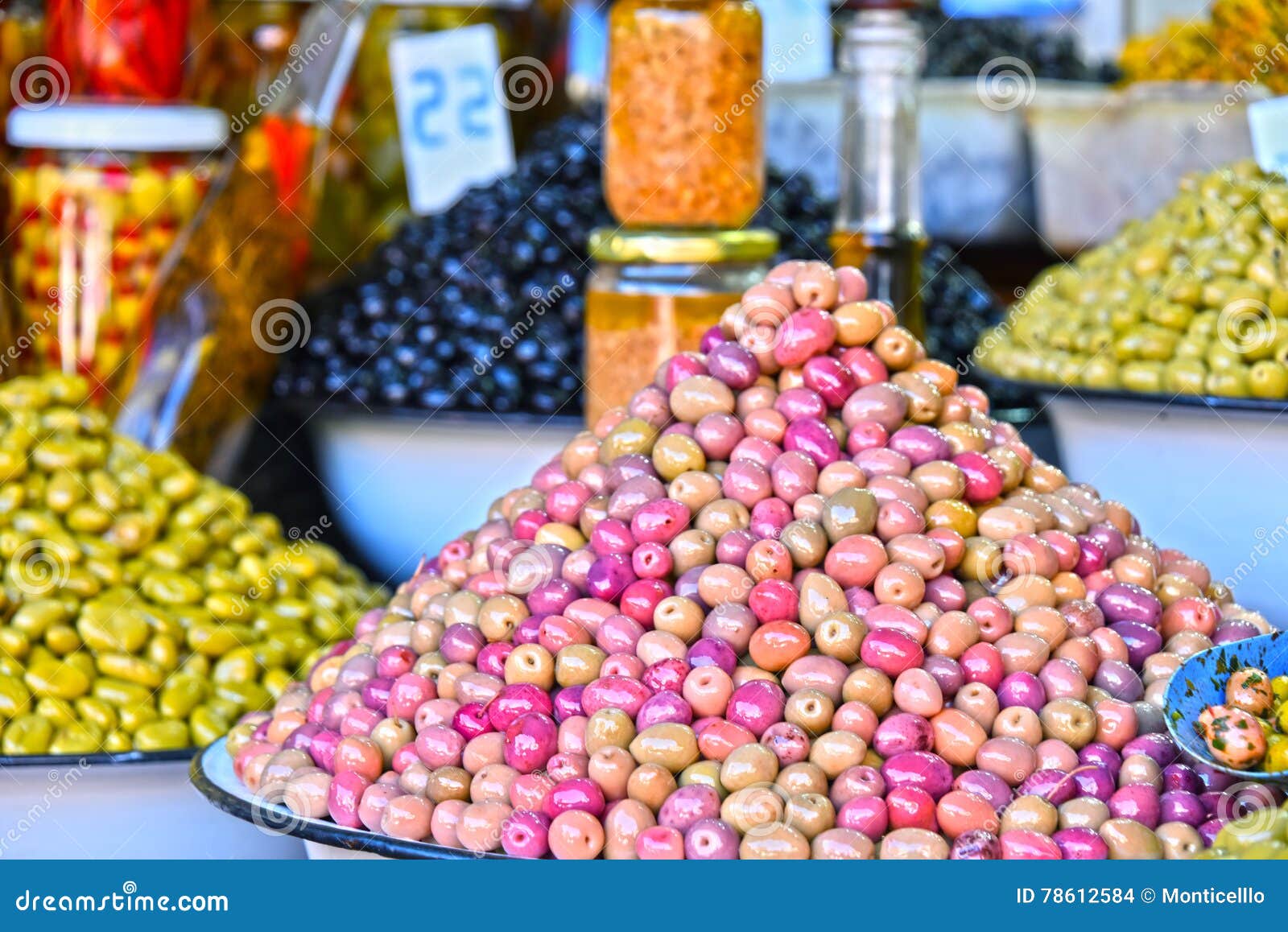Assorted Olives on the Arab Street Market Stall Stock Photo Image of