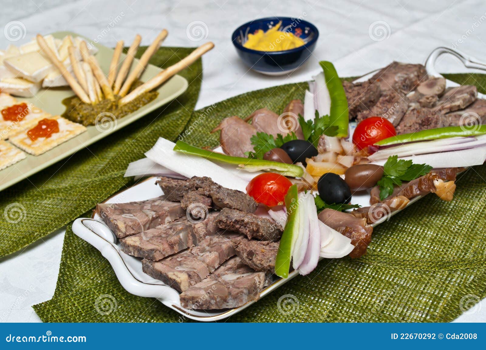 Assorted plates stock photo. Image of green, mustard 22670292