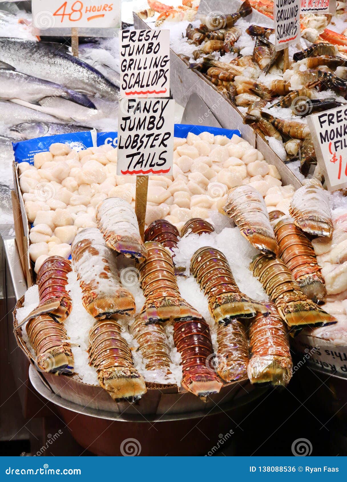 Assorted Seafood for sale stock photo. Image of meal 138088536