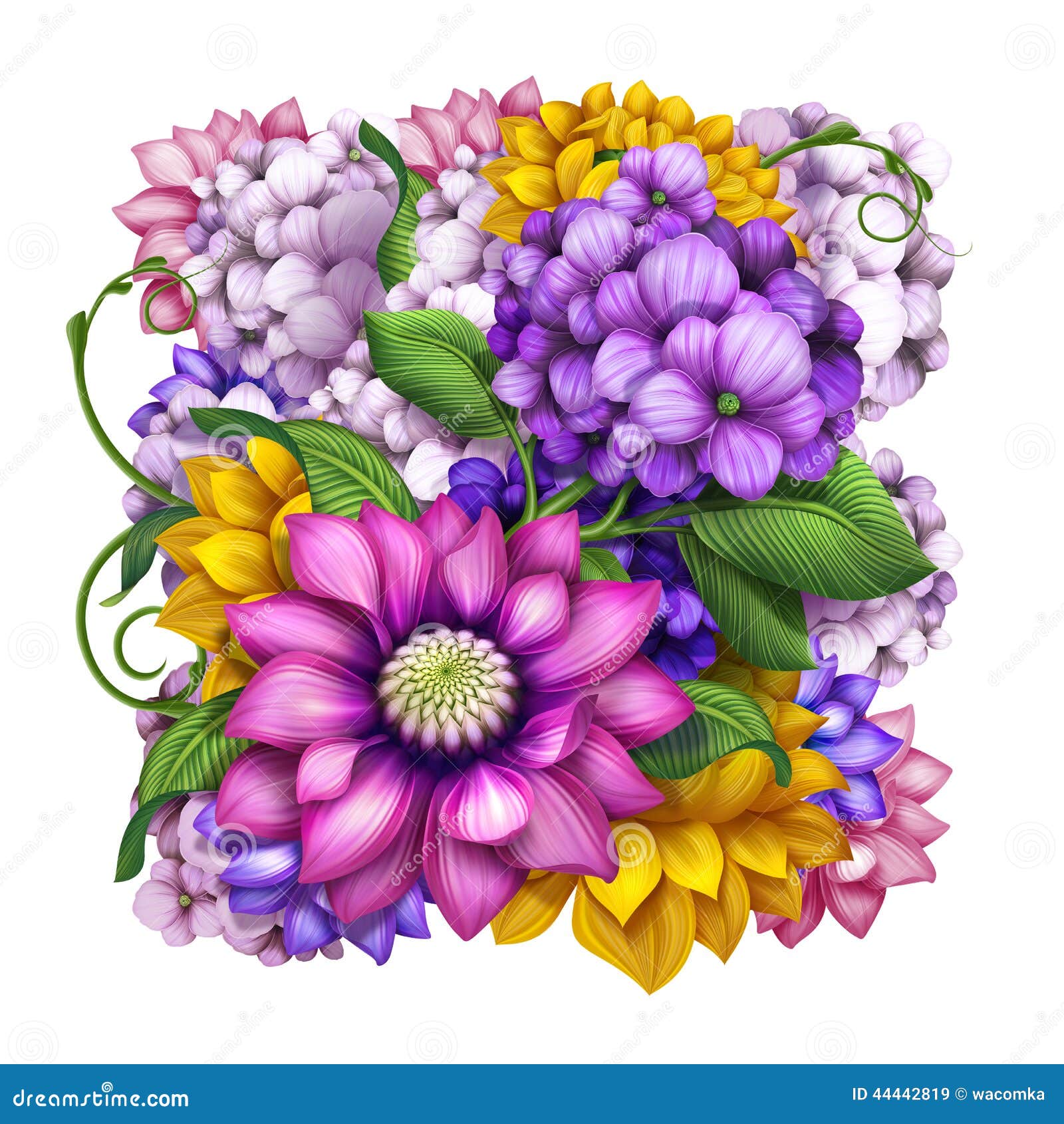 Assorted Spring And Summer Flowers Illustration Stock ...