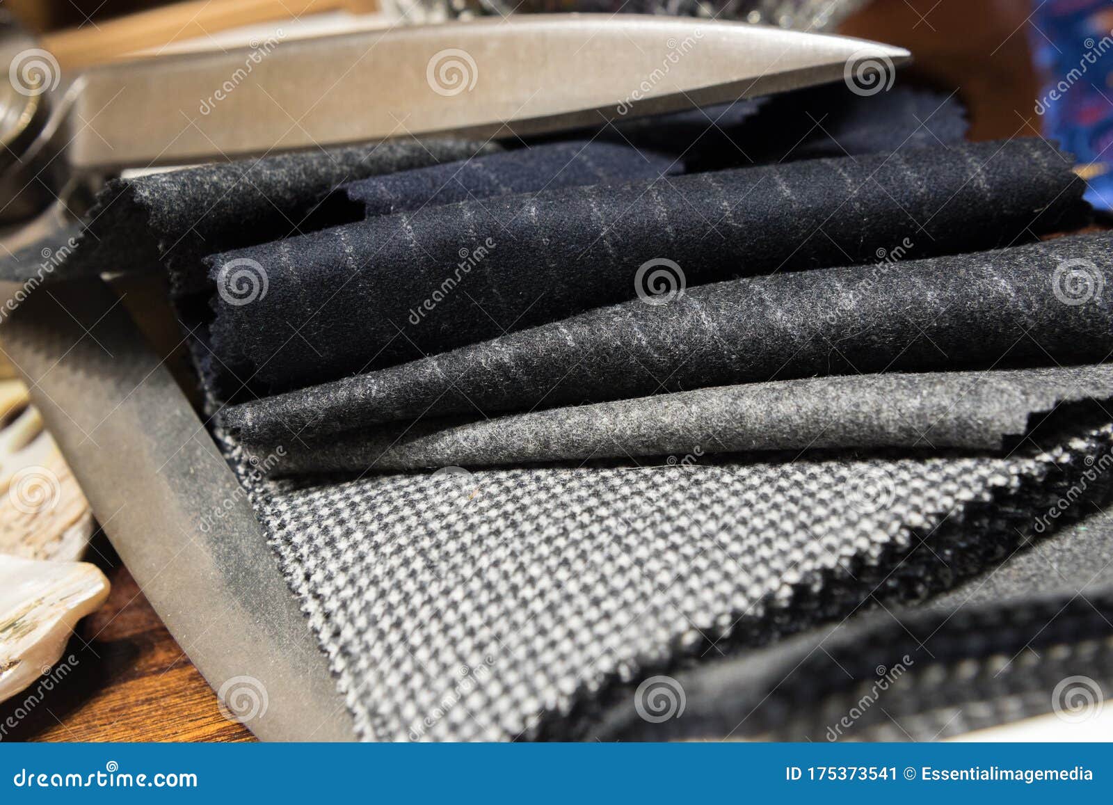 Tailor`s Scissors and Suit Swatches Stock Image Image of scissors