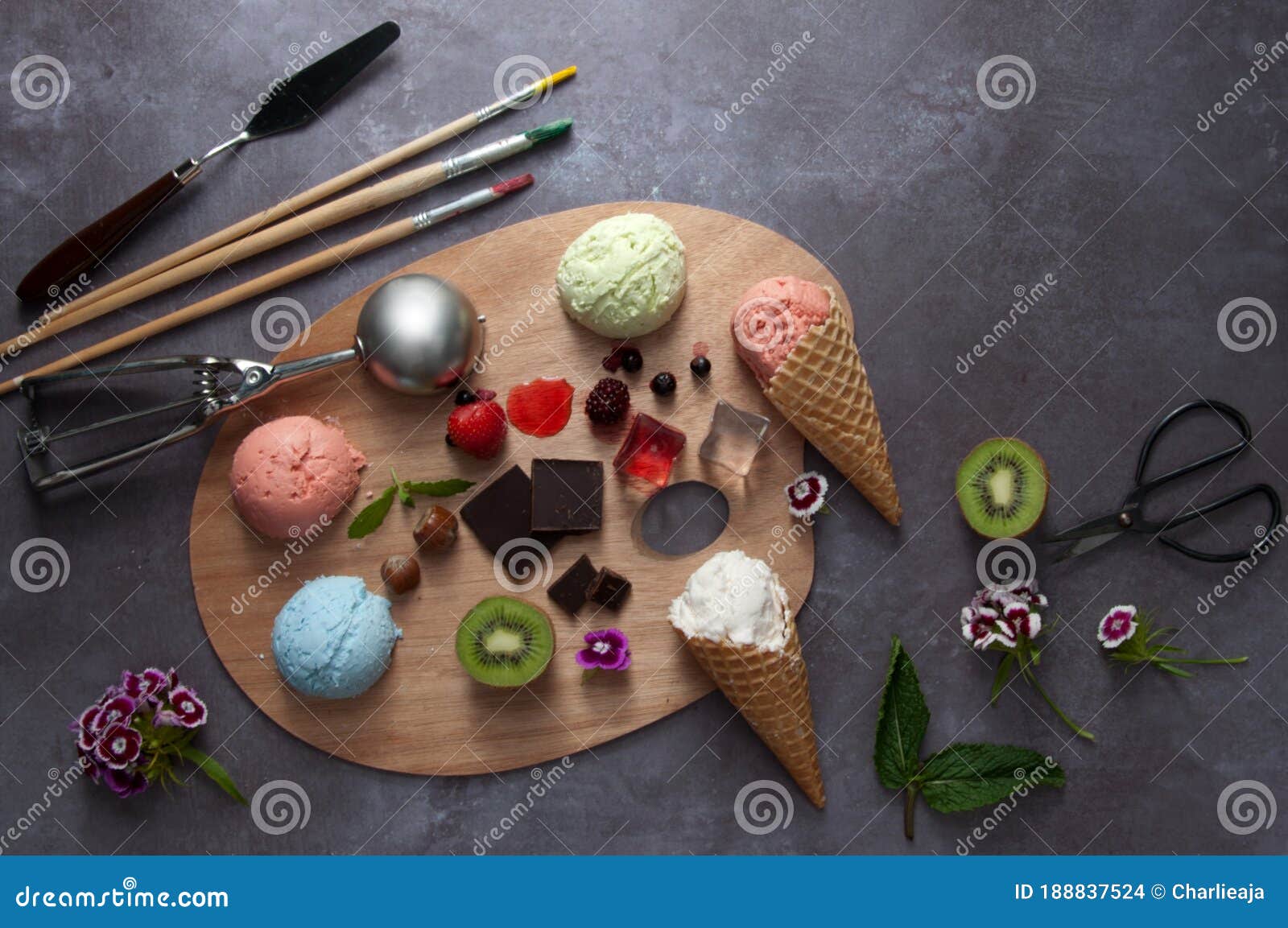 ice cream flavours palette