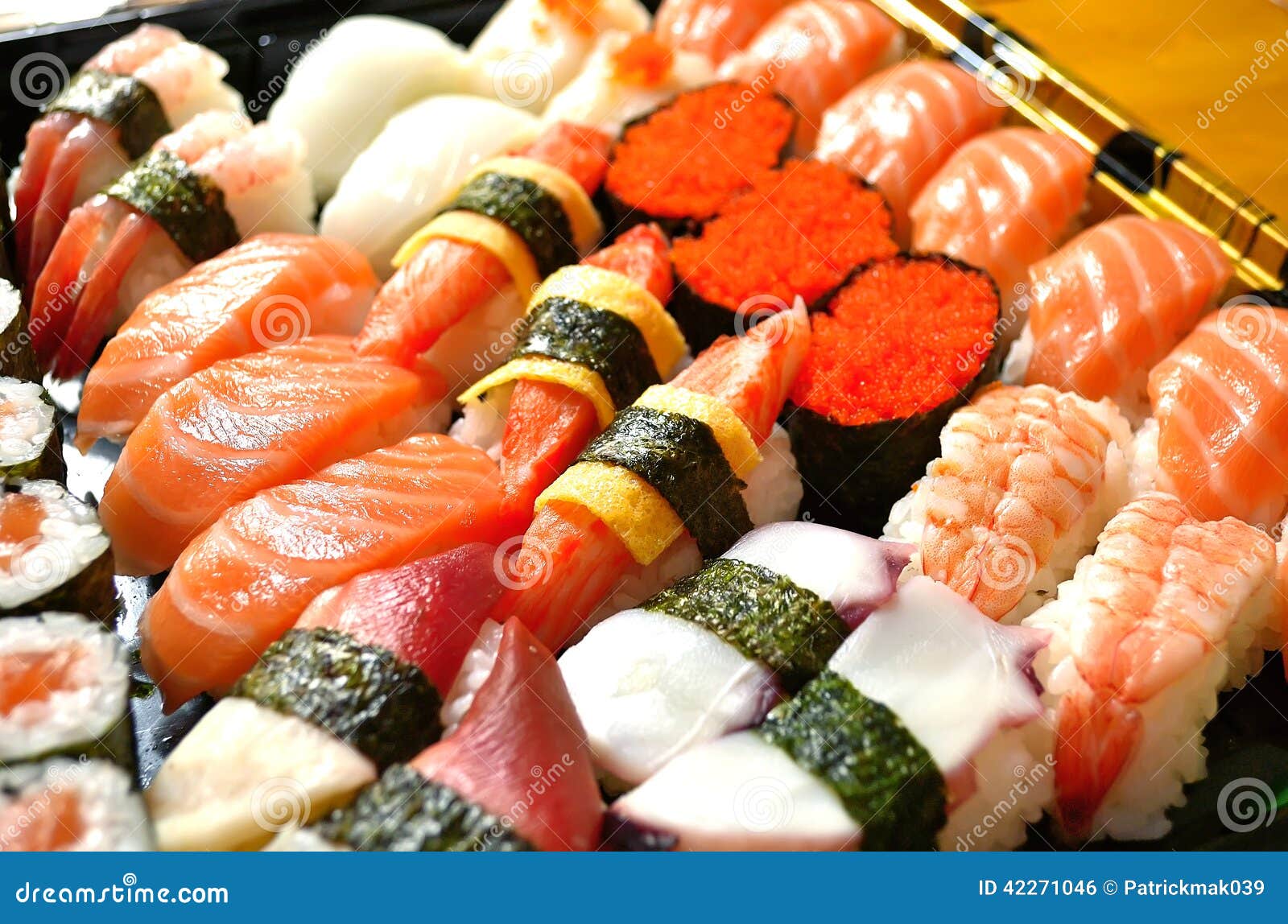 Assorted Japanese sushi stock photo. Image of meal, seafood 42271046