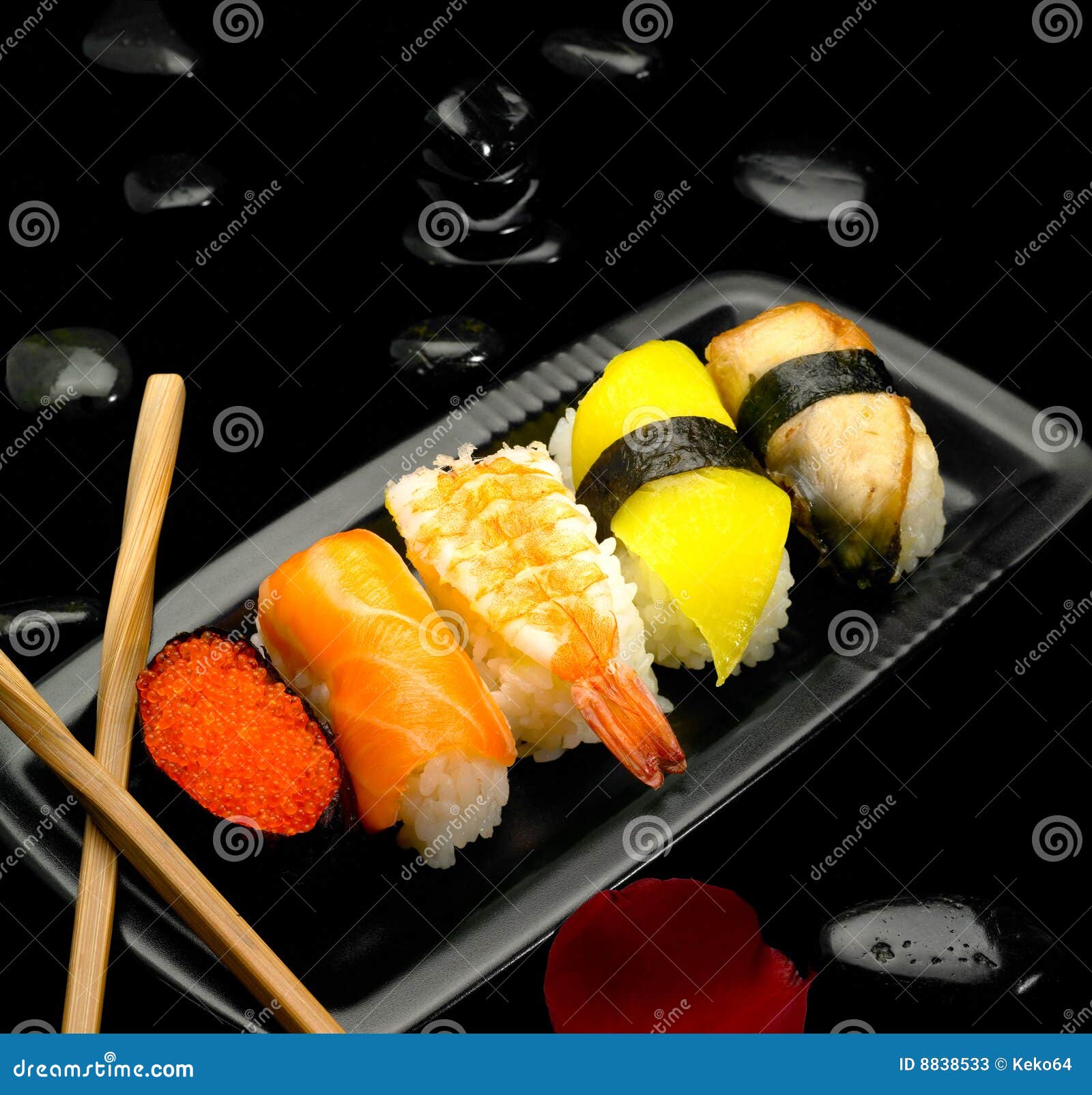Assorted sushi plate stock image. Image of delicacy, asian 8838533