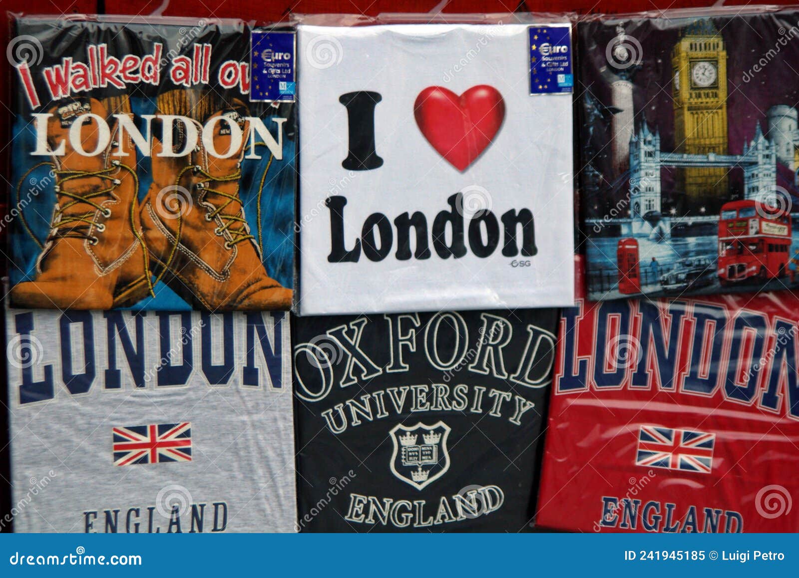 Assorted T Shirts on Souvenir Stall in London, United Kingdom ...