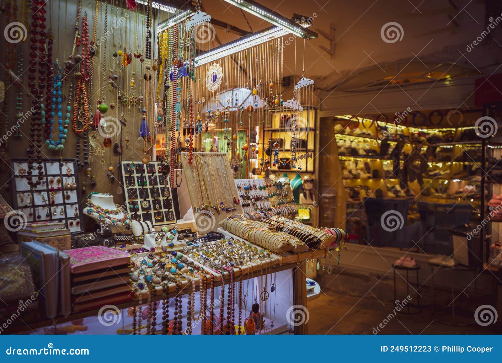 Assorted Turkish Accessories and Jewelry on Display Stock Image Image