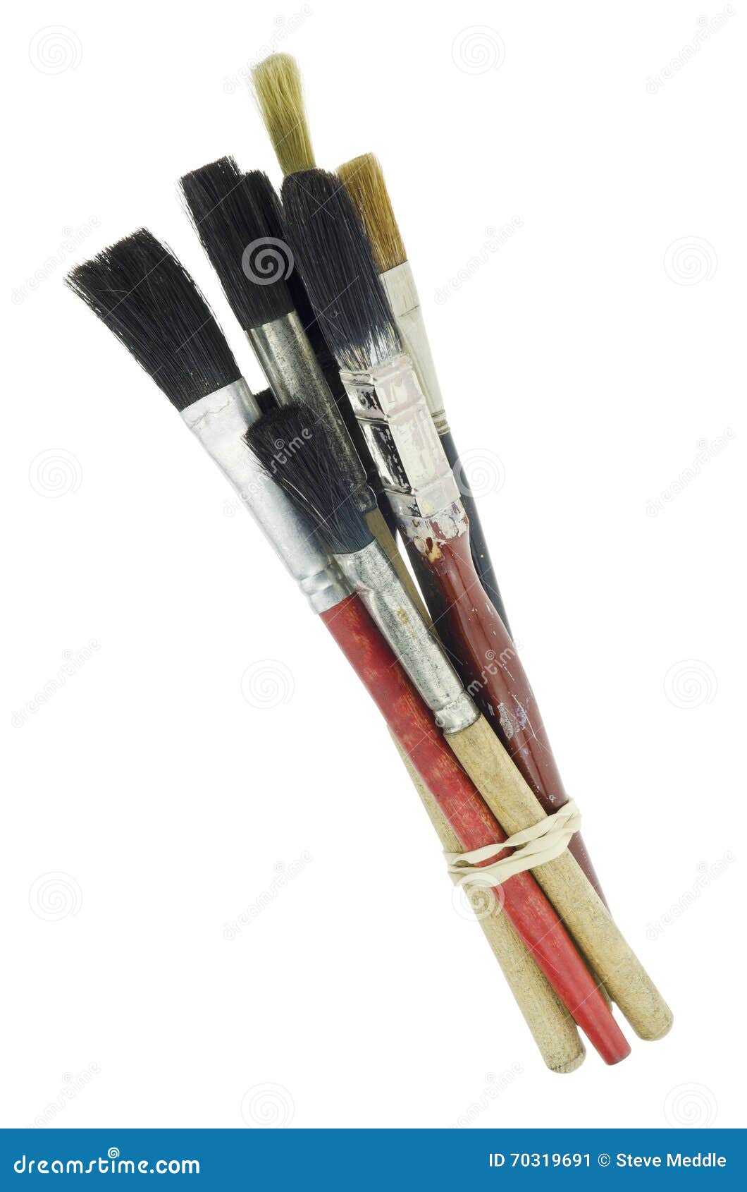 Assorted Used Paint Brushes Stock Image Image of together
