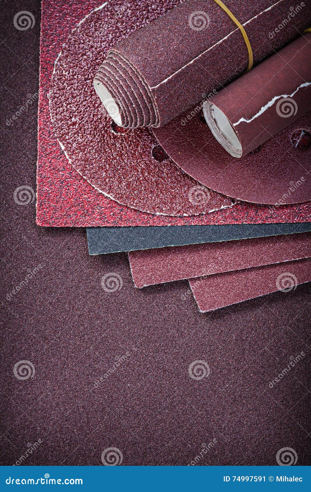 Assortment of Abrasive Tools on Polishing Sheet Stock Image Image of