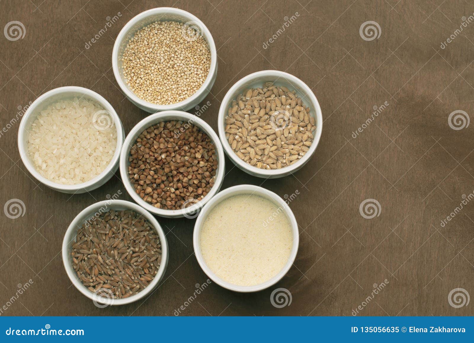 Assortment of Assorted Cereals, Cereals for a Healthy Diet. Stock Image