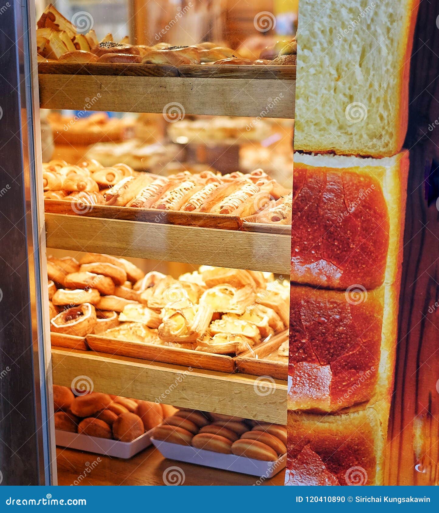 Fresh Bakery through the Window Stock Photo Image of food, display 120410890