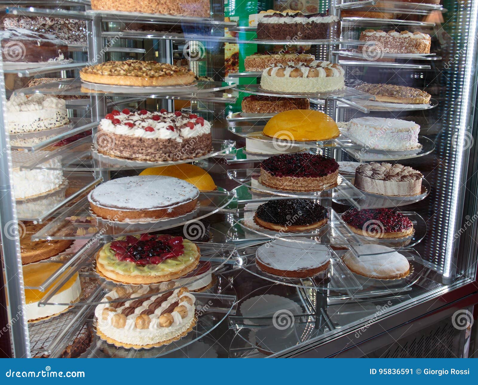 Assortment Cakes Display Inside Restaurant Stock Image Image of diet