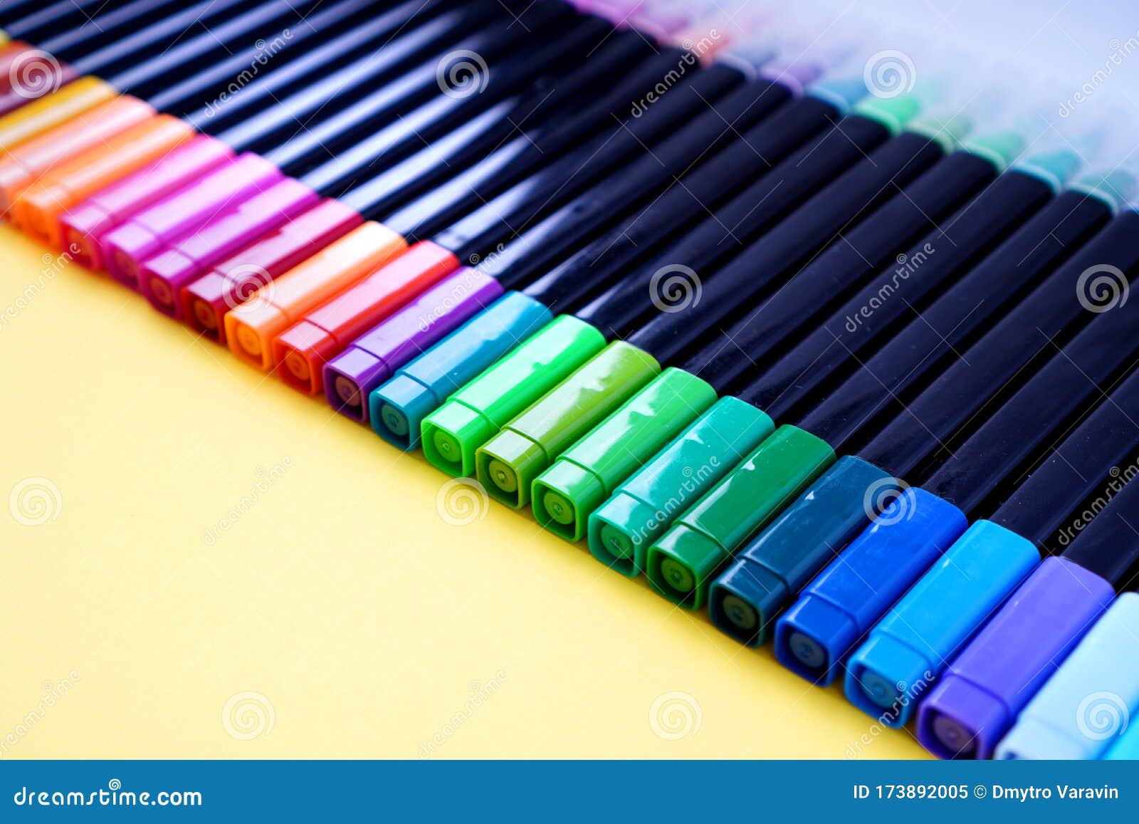 Assortment of Colored Markers for Drawing Stock Image Image of marker