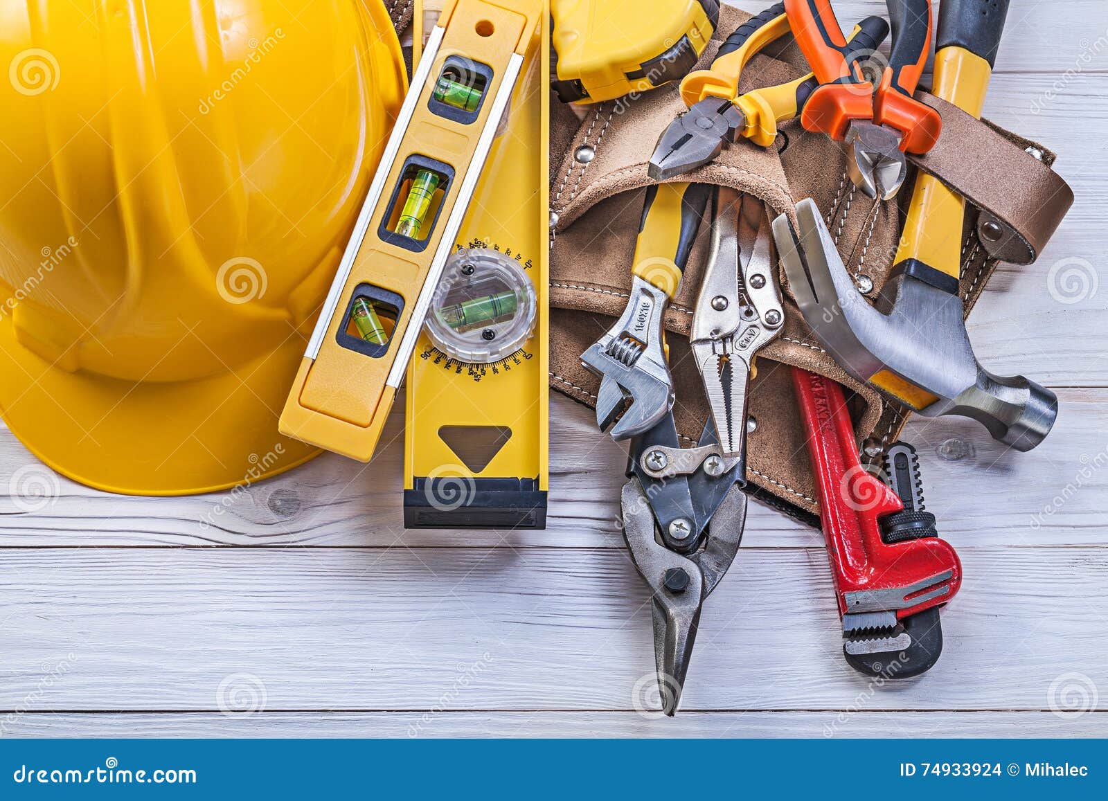 Assortment of Construction Tooling Leather Tool Belt Building he Stock