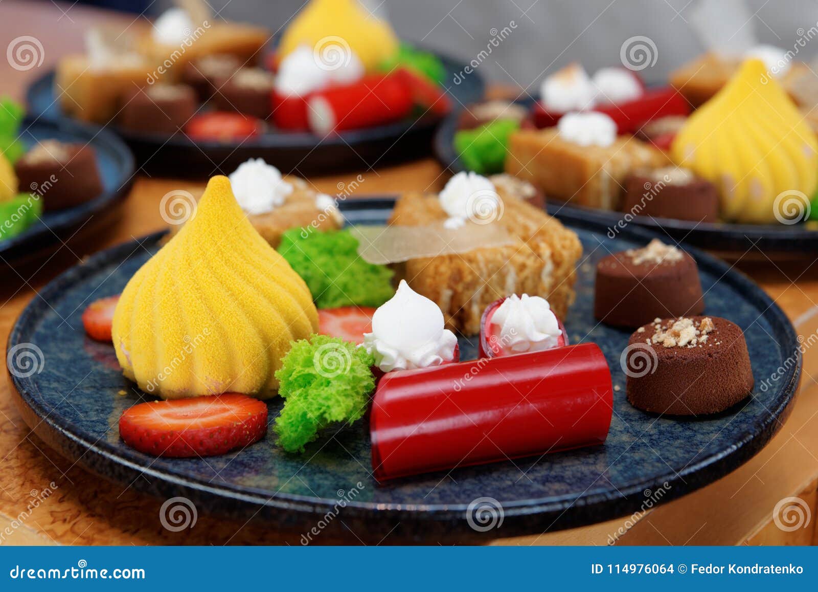 Assortment of Desserts in Plate Stock Photo Image of biscuit, dessert